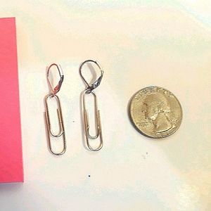 Silver Paper Clip Earrings Lobster Claw Style